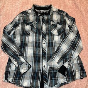 Plaid Button-Up Shirt
